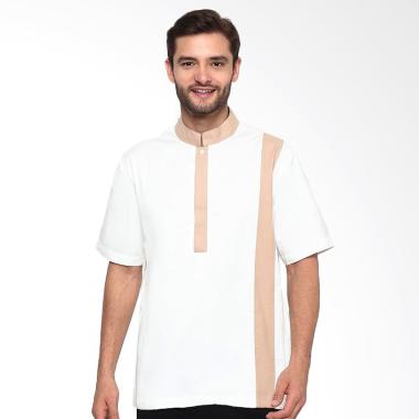 Jual SHA-MIA Baju Koko Lengan Pendek - Putih Khaki Online