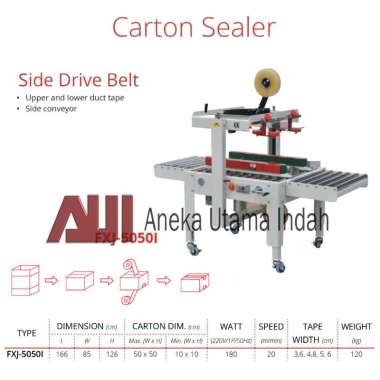 GETRA FXJ-5050I Carton Sealer / Semi Automatic / mesin Perekat Lakban