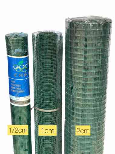 Kawat Loket Hijau - Kawat Ram PVC - Kawat Ayak Pasir Eceran Per Meter 2 cm