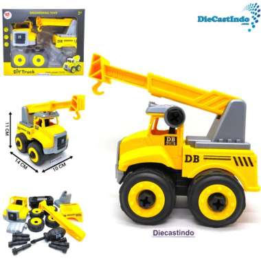 DIY Truck - Engineering Toys V2 Konstruksi Mobil Kendaraan Alat Berat Hoist Crane