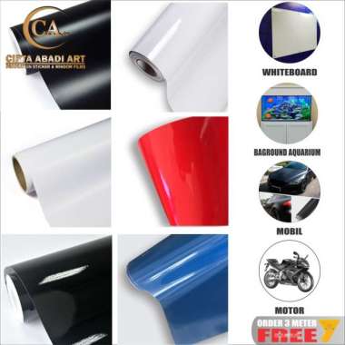 Stiker Kaca , Skotlet Warna Hitam dan Putih Glossy Doft warna PUTIH GLOSSY