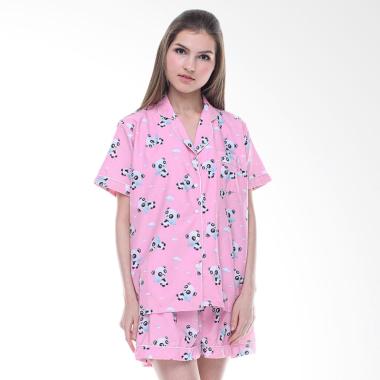 Jual Madeleine Piyama  Panda  Set Short Baju  Tidur  Pink 