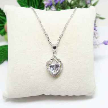 KL-BCL250 PERHIASAN KALUNG LIONTIN LOVE U FULL PERAK SILVER 925 LAPIS EMAS PUTIH ASLI ORIGINAL