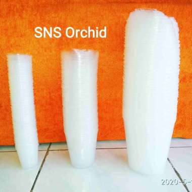 Pot fleksibel flexibel plastik transparan anggrek sedang remaja 100 pc Hitam