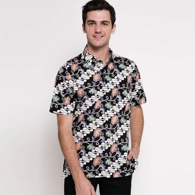 Batik Arjunaweda Parang Barong Hem Batik Pria - Hitam [53072038] M