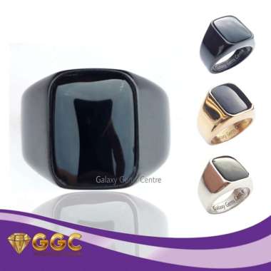 Cincin Pria Batu Black Onyx Kotak Keren Hitam 8