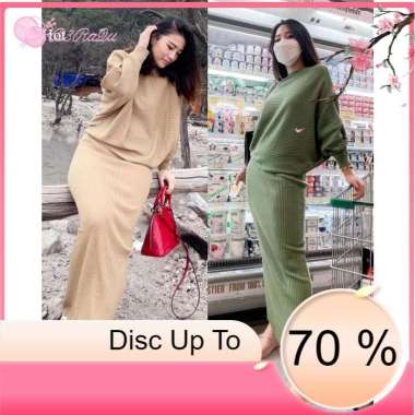 DeRa UniQue SETELAN RAJUT BATWING AWKARIN / SET ROK / SET FASHION / SET RAJUT BRONZE