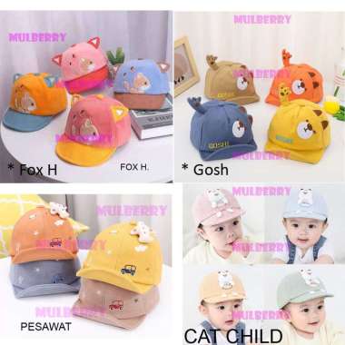Chanel7 Topi Baseball Bayi dan Anak Bentuk Motif / Baby Fashion Baseball Cap Gosh Biru