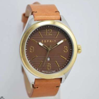 ESPRIT ES108371002 - Jam Tangan Pria Kulit Original - Brown