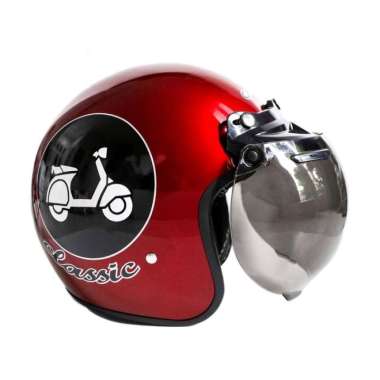 Jual HELM BOGO HELM RETRO MOTIF KACA FLAT IRIDIUM PALANGI CROM DAN HITAM Online Januari 2021 ...