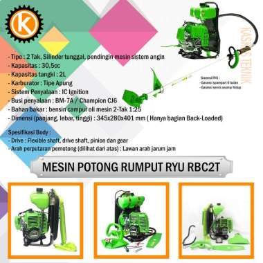 Jual RYU BRUSH CUTTER 2 TAK RBC2T - MESIN POTONG RUMPUT