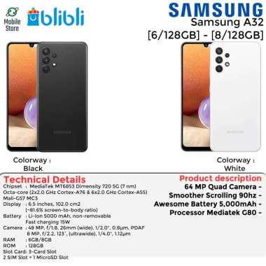 Jual Samsung Galaxy A32 Smartphone [128 GB/ 8 GB] Online