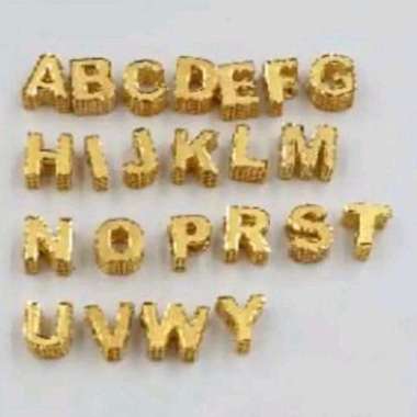 Liontin Wanita model balok inisial huruf Elegant Emas Asli H 0,89gr/875