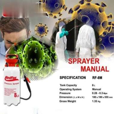 ALAT SEMPROT HAMA TANAMAN,PUPUK,DESINFEKTAN.REDFOX SPRAYER 8Lt MAUNAL