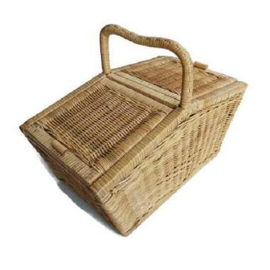 Keranjang tas piknik rotan besar / koper tas keranjang hampers rotan