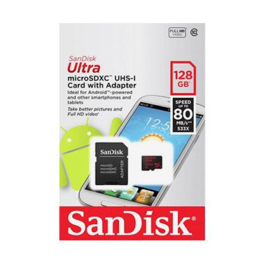 Jual Sandisk Ultra MicroSDXC 128GB UHS-I Memory Card [80