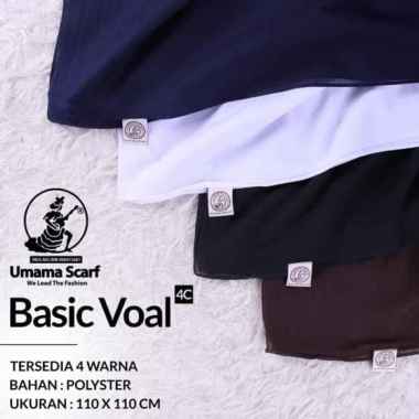 BASIC VOAL SEGIEMPAT BY UMAMA KHUSUS WARNA, JILBAB HIJAB VOAL SEKOLAH, 110 x 110 Semua Ukuran Putih
