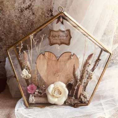 Tempat Perhiasan Terarium - Love Crown (model baru) Inisial  Kalung Gelang Kaku