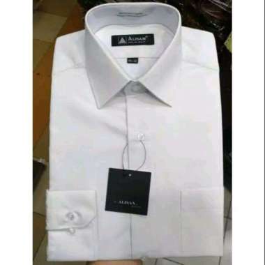 Jual Alisan Kemeja Putih Polos Tangan Panjang Reguler Original - Putih