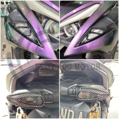 COVER TUTUP SEN DEPAN BELAKANG CARBON KARBON AEROX 155 VARIASI MOTOR