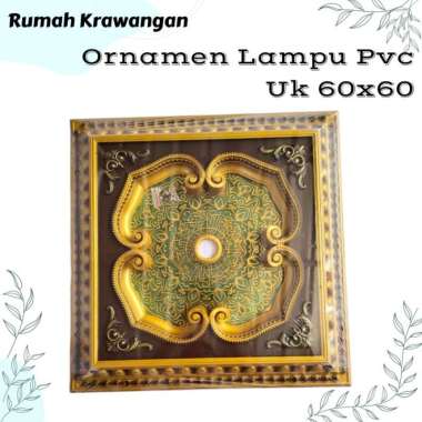 Ornamen Lampu Plafon Pvc 60X60 , Persegi Coklat
