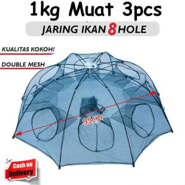 Promo Jaring Penangkap Ikan Udan   g Cumi Bubu 8 Lubang 8 Hole Fish Trap