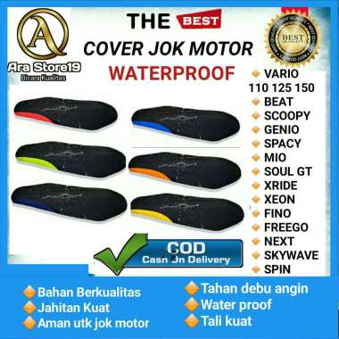 Sarung jok Cover Jok Motor Asesoris Vario Beat Mio Spacy Scoopy Fino Xride Variasi lis navy