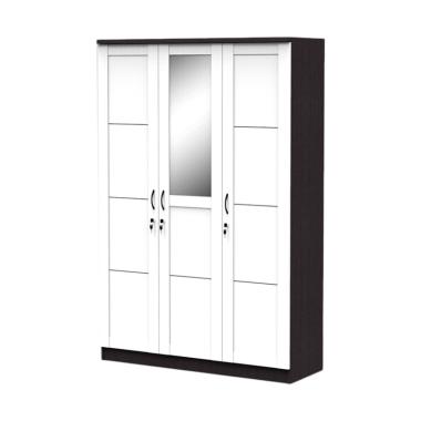 Jual Best Furniture Simply Lemari  Pakaian  3 Pintu Putih 