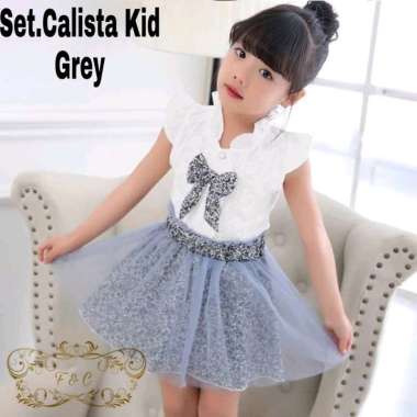 SET CALISTA ANAK 3-5th PAKAIAN SETELAN ATASAN + ROK fE setelan baju anak setelan rok anak kemeja ana