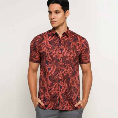 Salt N Pepper Kemeja Lengan Panjang Pria Snp 019 - Maroon S