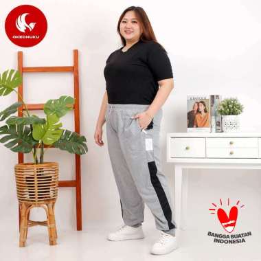 Okechuku ERIKA BIG Celana Jogger BIGSIZE Celana Wanita Oversize Jumbo Abu muda