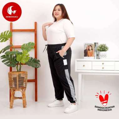 Okechuku ERIKA BIG Celana Jogger BIGSIZE Celana Wanita Oversize Jumbo Hitam