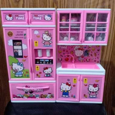 mainan anak perempuan mainan hello kitty rumah rumahan anak kitchen peralatan dapur Warna