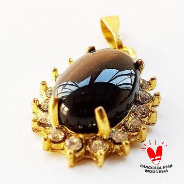 Vee Kristal Swarovski Liontin Batu Giok Terapi Kesehatan Hitam