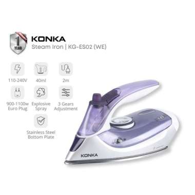 KONKA SETRIKA UAP | TRAVEL STEAM IRON - KG-ES02(WE) TERBAIK Multicolor