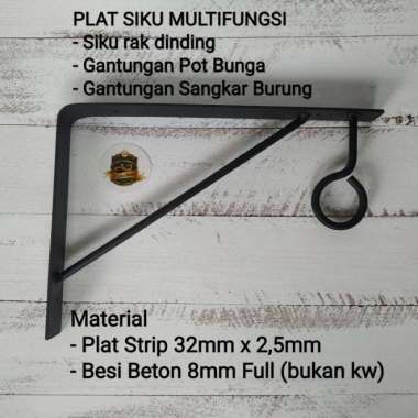 Bracket rak dinding/siku ambalan/Gantungan Pot Bunga/sangkar burung - Hitam TERBAIK Multicolor