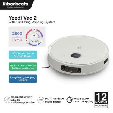 yeedi Vac 2 Robot Vacuum Cleaner - Penyedot Debu & Pel Otomatis