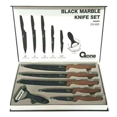 Jual Oxone OX-605 Black Marble Knife Set Pisau Dapur ...