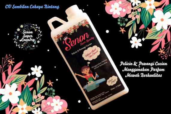 Pewangi Pelicin Setrika Pakaian Senon Mawar Super Laundry Original hitam