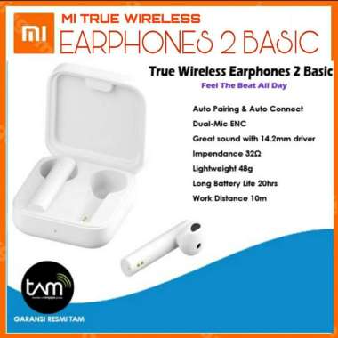 Jual Xiaomi Mi True Wireless Earbuds Basic 2 Airdots 2 Resmi Tam Hitam