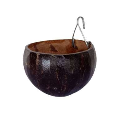 batok tempurung kelapa kawat gantung tempat wadah makan pakan minum burung lovebird kenari parkit dll btkwt