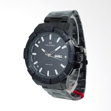 Jual Hegner Analog Tali Rantai Jam Tangan Pria - Hitam 