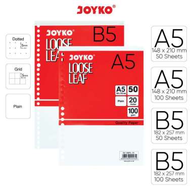 Loose Leaf Kertas Isi File Binder Joyko B5-100DT 50 Lembar
