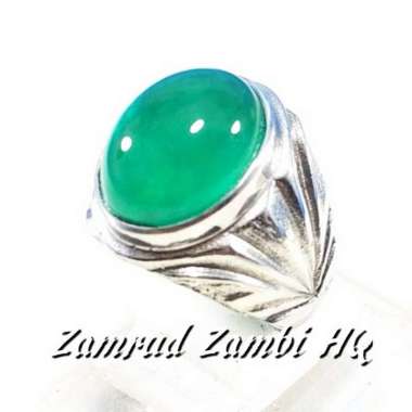 CINCIN BATU AKIK PERMATA ZAMRUD ZAMBIA HIGH QUALITY PREMIUM CLASS HIJAU LIKE BACAN SIZE KANTORAN DAN
