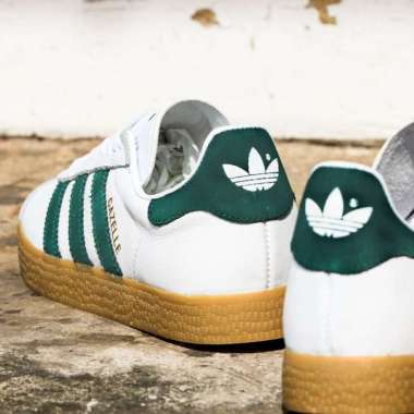 adidas gazelle white green gum