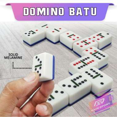 Domino Batu + Tas Gaple Balok Akrilik Dam Mahjong Game