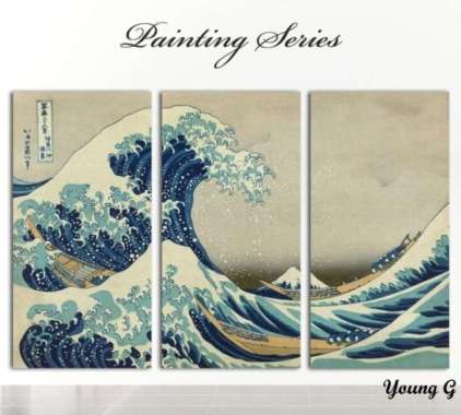 Lukisan Ombak Home Wall Decor Dinding UPSIZE| JEPANG THE GREAT WAVE