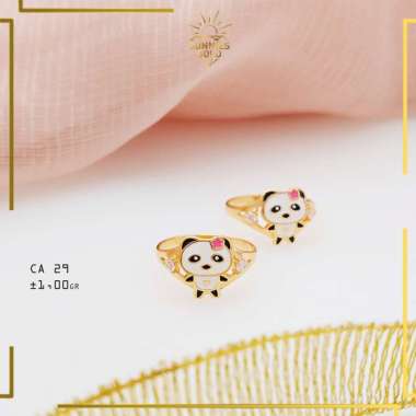 CINCIN EMAS ANAK EMAS ASLI EMAS MUDA KADAR 8K (375) CINCIN EMAS ANAK MODEL HEWAN PANDA LUCU KODE CA