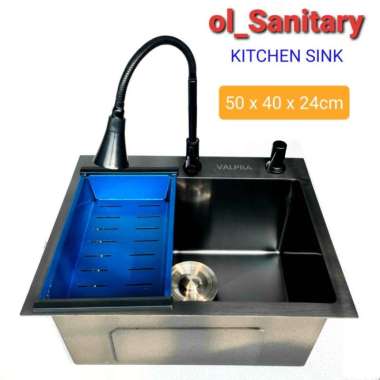 bak cuci piring kitchen sink hitam rak cuci piring tempat cuci piring KOMPLIT