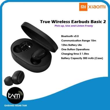 Jual Xiaomi Mi True Wireless Earbuds Basic 2 Airdots 2 Resmi Tam Hitam